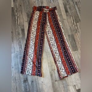 Bohemian Striped Wide-Leg Pants
